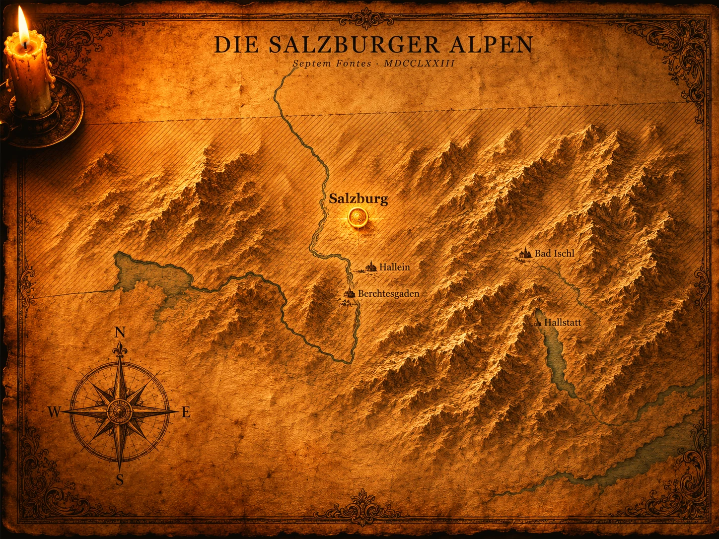 Historische Karte — Die Salzburger Alpen